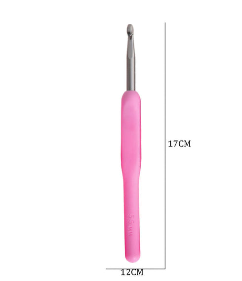 Set 8 Size Soft Plastic Handle Aluminum Crochet Hook Knit Needle Crochet Hook Needles
