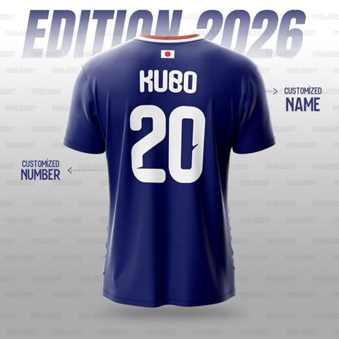 Yourjersey Japan 2026 Football Jersey Samurai Blue World Cup Edition | Custom Name & Number | For Men| Kids And Women