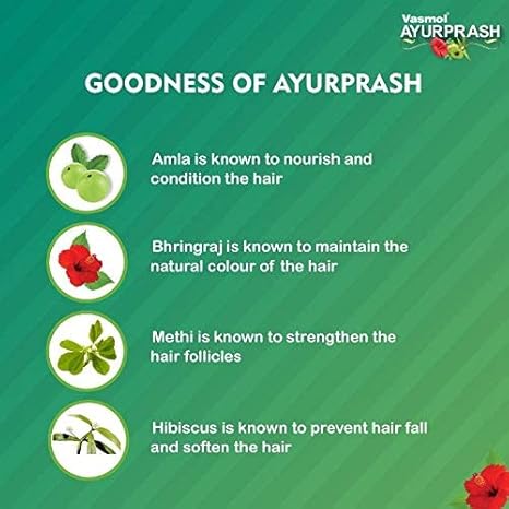 Vasmol Ayurprash Shampoo Hair Color-Natural Black