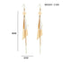 Nilu's Collection Gold Plated Geometric Triangle Long Tassel Drop Earrings