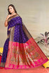 Vasthrlay Kanjivaram Chand Paithani Rama Pink Saree With Blouse Piece