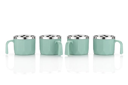 Stainless Steel, Plastic Coffee Tea Cup Set (100ml,Pack of 6)