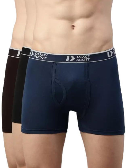 Dixcy Scott Cross Trunk for Men & Boys (Underwear/Trunk/Brief) (100% Cotton Trunk with Spandex Elastic) (Size- 80 cm-110 cm) (Multicolour-Assorted) (42 inch_105 cm, Pack of 03 Pcs.)