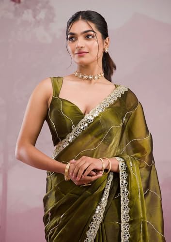Vasthrlay Green Embroidery Saree