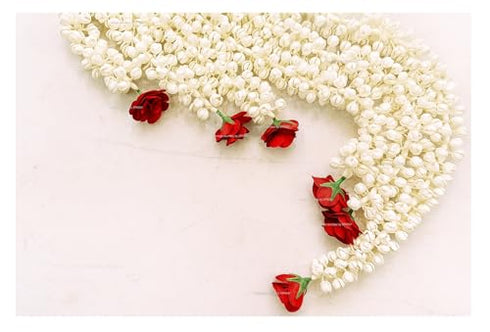 SPHINX Artificial Jasmine Buds (Mogra) & Rose Strings Garlands for Festivals