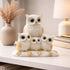 Modern Minimalist Owl Family Figurine Resin Showpiece for Home Decor