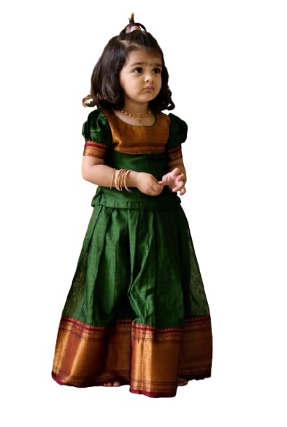Vasthrlay Kids Pattu Pavadai Baby Silk Lehenga Choli For Girls