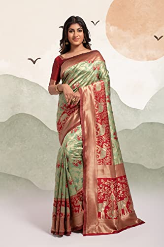 Vasthrlay Banarasi Wedding Unstitched Saree