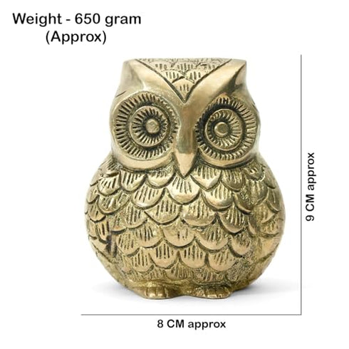 Brass Owl Statue | Vastu Idol for Home and Office | Zonal Placement-West | Owl Statue for Good Luck