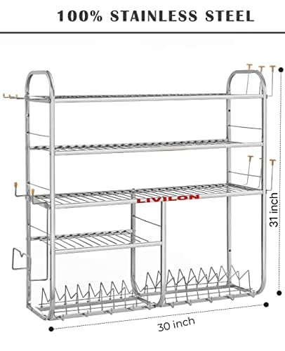 L Livilon Wall Mount Kitchen Utensils Dish Rack