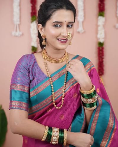 Vasthrlay Kanjivaram Jamun Red Contrast Traditional