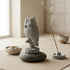 Handmade Soapstone Owl Statue for Home Decor | White Marble Finish Lucky Owl Showpiece