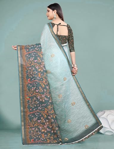 Vasthrlay Women's Cotton Kalamkari Wedding Saree With Blouse Piece