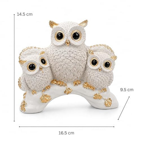 Charming Owl Family Figurine for Home & Office Decor