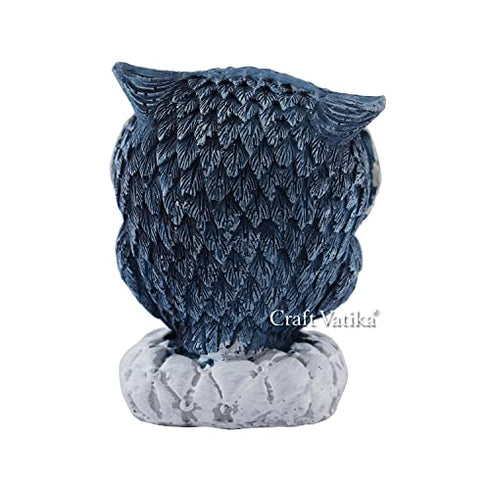 Resin Mother Owl with Baby Owl Decorative Showpiece Handmade Owl Sculpture