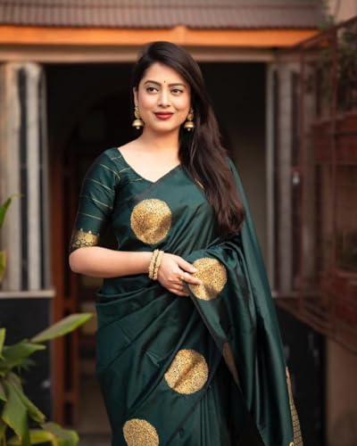 Vasthrlay Banarasi Kanjivaram Kanchipuram Kerigola Saree With Blouse Piece