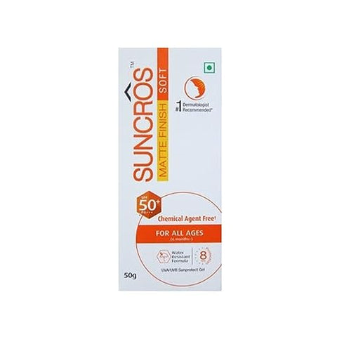 Suncros Matte Finish Soft Gel | SPF 50+ | PA+++ For All Skin Type