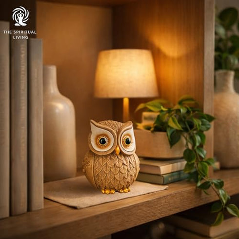 The Spiritual Living Resin Owl Statue for Good Luck | Showpiece | Vastu Feng Shui