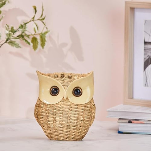Modern Classy Happy Owl Resin Art Figurine | Beautiful Home Decor