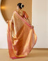 Vasthrlay Pongal Special Soft Tissue Pink Saree Jacquard Saree With Unstitched Blouse Piece