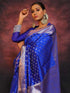 Vasthrlay Pure Soft Silk Blue Saree With Blouse Piece