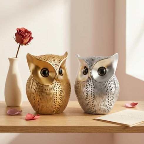 Modern Classy Lucky Owl Statues for Home Decor