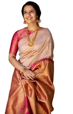 Vasthrlay Banarasi And Kanjivaram Soft Pink Saree Silk Black Traditional Saree With Rich Pallu & Weaving Border With Unstitched Jacquard Woven Blouse Piece Pink Saree