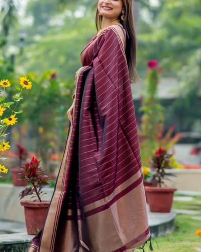 Vasthrlay Banarasi Kanjivaram Kanchipuram BS09 Saree With Blouse Piece
