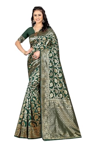 Vasthrlay Kanjivaram Banarasi Kanchipuram Wedding Saree With Blouse Piece