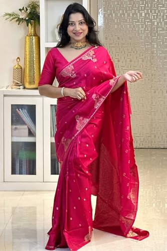 Vasthrlay Kanjivaram Soft Silk Pink Saree With Blouse Piece