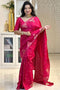 Vasthrlay Kanjivaram Soft Silk Pink Saree With Blouse Piece