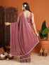 Vasthrlay Maroon Georgette Border Unstitched Saree