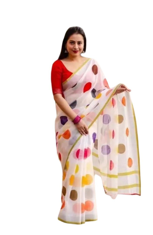 Vasthrlay Organza Multicolor Contrast Lightweight