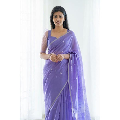 Vasthrlay Banarasi Printed Unstitched Saree