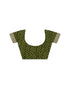 Vasthrlay Chiffon Bandhani Wine And Olive Green Saree With Unstitched Blouse Piece