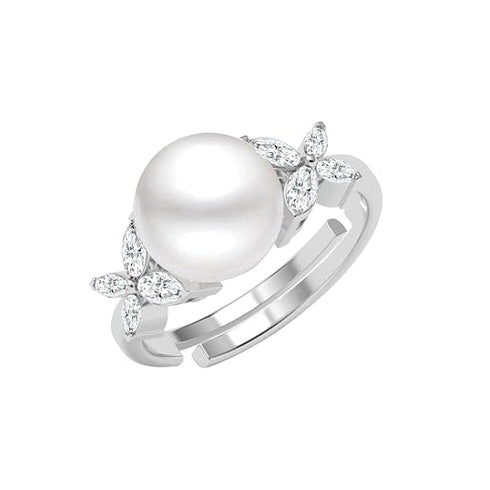 Clara 925 Sterling Silver Real Pearl Pendant Ring