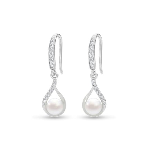 Clara 925 Sterling Silver Real Pearl Pendant Earrings