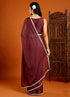 Vasthrlay Maroon Georgette Border Unstitched Saree
