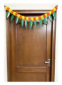 SPHINX Artificial Marigold &Mango Leaves Simple Door-Window toran/Door hangings/Festive Decorations