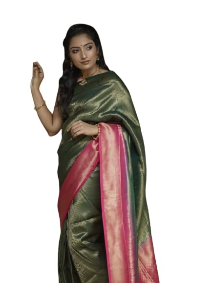 Vasthrlay Green Kanjivaram Saree