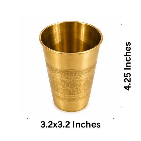 Pure Brass Lassi Drinking Glass | Pack of 2