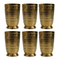 Pure Brass Embossed Design Tumbler Glass | Pack of 6