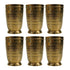 Pure Brass Embossed Design Tumbler Glass | Pack of 6