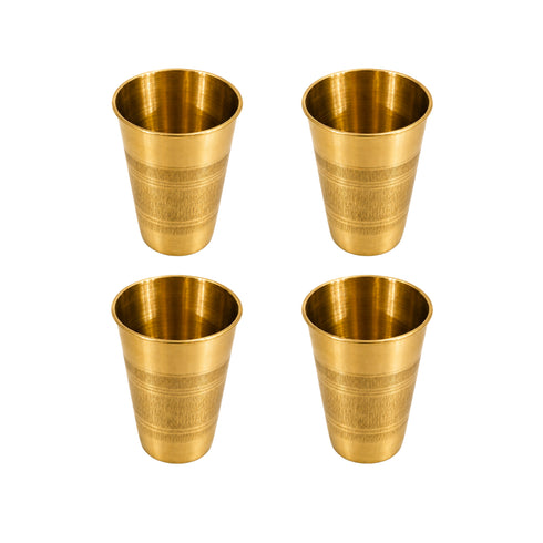 Pure Brass Lassi Drinking Glass | Pack of 4