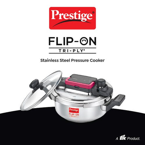 Prestige Flip-on Tri-ply Stainless Steel Pressure Cooker 3 L