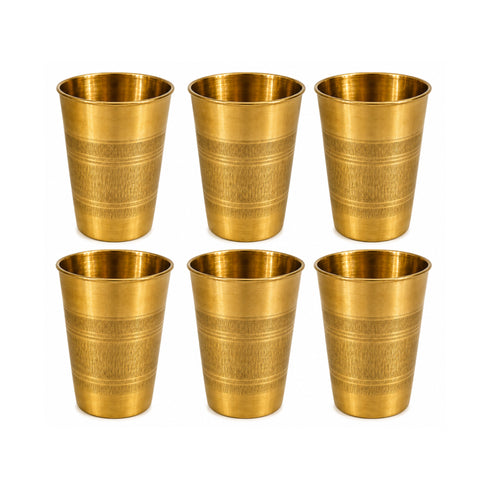 Pure Brass Lassi Drinking Glass | Pack of 6