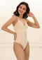 UNDERNEAT Front Zip Thong Bodysuit - Beige