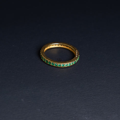 22 Carat Gold Natural Emerald Eternity Band Ring 2.87g by Mahita Collections