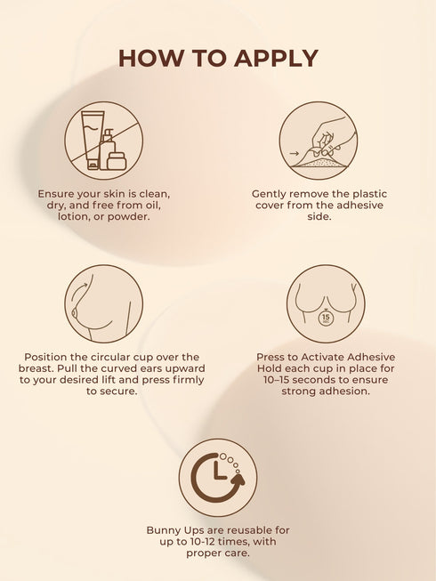 UNDERNEAT Reusable Lift Nipple Cover – AirLock Adhesive Technology, Extended Lifting Tabs, Seamless & Invisible - Beige