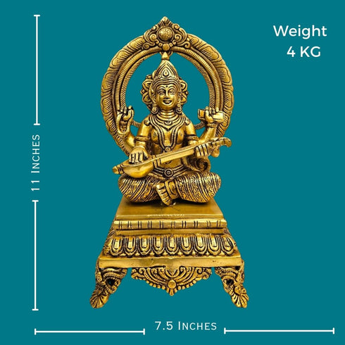 Tamas Brass Divinity of Knowledge - Saraswati Statue/Idol